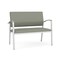 Lesro Newport 2 Seat Tandem Seating Metal Frame No Center Arms, Silver, OH Eucalyptus Upholstery NP1501 - alternate 1